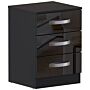 Hulio 3 Drawer Bedside Cabinet, Black