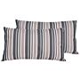 Set Of 2 Patio Cushions Stripes Fabric 40 X 70 Cm Water Resistant Removable Cover