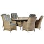 Wentworth 6 Seater Ellipse Highback Comfort Dining Set 200 X 145cm Table With 6 Highback Comfort Chairs Including Cushions