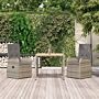 Vidaxl 3 Piece Garden Dining Set Grey Poly Rattan&solid Wood Acacia