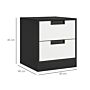 Homcom Bedside Tables Set Of 2, Nightstands With 2 Drawers, Modern Bedside Cabinets With Storage, White And Black