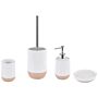 Bathroom Accessories Set White Ceramic Retro Soap Dispenser Toilet Brush Tumbler