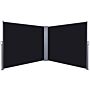 Outsunny 6 X 1.6 M Double Canopy Pull-out Side Awning Black