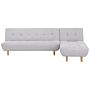 Corner Sofa Light Grey Fabric Upholstery Light Wood Legs Left Hand Chaise Longue 3 Seater Beliani