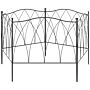 Outsunny Decorative Garden Fencing, 5pcs Outdoor Picket Fence Panels, Rustproof Metal Wire Landscape Flower Bed Border Edging Animal Barrier, Black