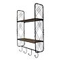 Industrial Style Wall Shelving Unit With Coat Hooks