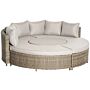 Outsunny 6-seater Outdoor Pe Rattan Patio Furniture Set Lounge Chair Round Daybed Liftable Coffee Table Conversation Set W/ Olefin Cushion, Grey