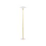 Floor Lamp White Metal Shade Oak Wood Frame