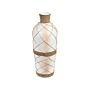 Decorative Floor Vase Beige Terracotta Stonewear Natural Style Rattan Braid Home Decor For Dried Flowers