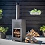 Esschert Design Terrace Stove With Pizza Oven Black