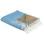 Blanket Beige And Blue Polyester And Acrylic Blend 130 X 170 Cm Decorative Abstract Pattern