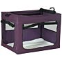 Pawhut Pet Carrier Portable Cat Carrier Foldable Dog Bag For Small And Medium Dogs, 79.5 X 57 X 57 Cm, Purple