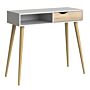 Oslo Console Table 1 Drawer 1 Shelf In White And Oak