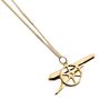 Arsenal Fc 18ct Gold Plated On Silver Cannon Pendant & Chain