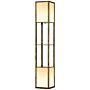 Homcom Modern Shelf Floor Lamp With Dual Ambient Light, Standing Lamp Living Room, 156cm, Brown