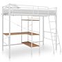 Vidaxl Bunk Bed With Table Without Mattress White Metal 90x200 Cm