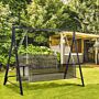 Outsunny Metal Porch Swing Stand, Heavy Duty Swing Frame, Hanging Chair Stand Only, 240kg Weight Capacity, Playground, Black