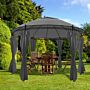 Vidaxl Gazebo With Curtains Round 3.5x2.7 M Anthracite