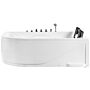 Left Corner Whirlpool Bath White Acrylic With Led Lights Hydromassage And 2 Headrests