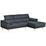 Homcom Corner Sofas, Fabric L Shaped Sofa Settee With Adjustable Headrest, 3 Seater Couch, Dark Grey