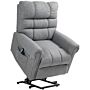 Homcom Power Lift Chair, Electric Recliner Armchair With Massage And Heat, Type C And Usb Ports, Fabric Riser And Reclining Chair With Side Pockets, Grey