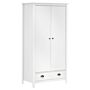 Vidaxl 2-door Wardrobe Hill White 89x50x170 Cm Solid Pine Wood