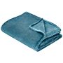 Blanket Blue Polyester 200 X 220 Cm Soft Pile Bed Throw Cover