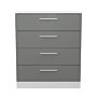 Contrast 4 Drawer Chest In Dusk Grey & White