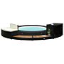 Vidaxl Spa Surround Black Poly Rattan And Solid Acacia Wood