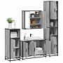 Vidaxl 4 Piece Bathroom Furniture Set Grey Sonoma Engineered Wood