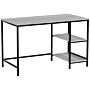 Brooklyn Desk With 2 Shelves, Grey