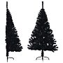 Vidaxl Artificial Half Christmas Tree With Stand Black 120 Cm Pvc