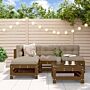 Vidaxl 5 Piece Garden Lounge Set Honey Brown Solid Wood Pine