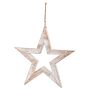 Large Antique White Wooden Sparkle Star