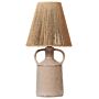 Table Lamp Taupe Ceramic 24 X 24 X 51 Cm Natural Wicker Paper Cone Shade