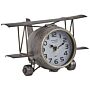 Table Clock Airplane Shape Metal Silver