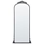 Wall Mirror Black Metal 51 X 114 Cm Wall Mounted Decorative Mirror Glamour Style Hanging Decor