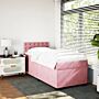 Vidaxl Box Spring Bed With Mattress Pink 80x200 Cm Velvet