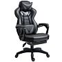 Vinsetto Ergonomic Racing Gaming Chair Office Desk Chair Adjustable Height Recliner With Wheels Lumbar Support Retractable Footrest Home Office Grey