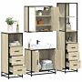 Vidaxl 4 Piece Bathroom Furniture Set Sonoma Oak Engineered Wood