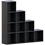 Vida Designs Durham 10 Cube Storage Unit, Black & Cube Storage Basket, Set Of 5, Grey