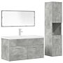 Vidaxl 4 Piece Bathroom Furniture Set Concrete Grey Engineered Wood