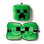 Relaxeazzz Minecraft Creeper Shaped Plush Travel Pillow & Eye Mask