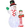 Homcom 2.4m Tall Christmas Inflatable Snowman With Street Lamp, Lighted For Home Indoor Outdoor Garden Lawn Decoration Party Prop