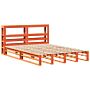 Vidaxl Bed Frame With Headboard Wax Brown 120x190 Cm Small Double Solid Wood Pine