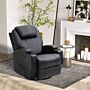 Homcom Recliner Sofa Chair Pu Leather Armchair Cinema Massage Chair Swivel Nursing Gaming Chair Black