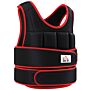 Homcom 20kg Metal Sand Weight Adjustable Unisex Trainer Vest Black/red