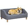 Pawhut Dog Sofa, Pet Bed, With Soft Cushion, Washable Cover, For Small, Medium & Large Dogs - Grey