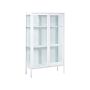 Office Cabinet White Steel 90 X 35 X 150 Cm Metal 2 Doors Glass Front And Sides Display