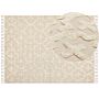 Area Rug Beige Cotton 160 X 230 Cm Minimalistic Tufted Shaggy Geometric Pattern